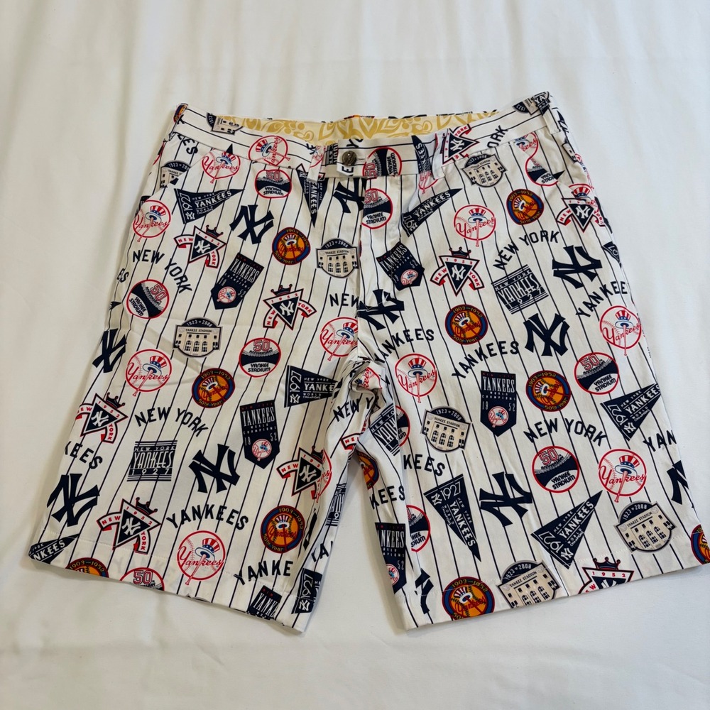 Loudmouth New York Yankees Cooperstown Collection Shorts Mens 38 Pinstripe MLB